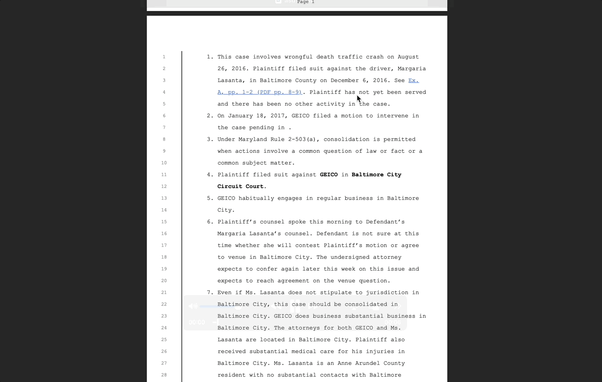 PDF export preserves the citation hyperlinks